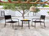 Garden Dining Set Black PE Rattan Small Stackable 3098033