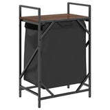 Laundry Basket 1 Compartment with Shelf Brown Oak 859074