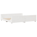 Bed Frame without Mattress White 200x200 cm Solid Wood Pine 3306448