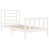 Bed Frame without Mattress White Single Solid Wood Pine 3192847