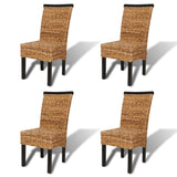 Dining Chairs 4 pcs Abaca and Solid Mango Wood 274198