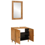 Bathroom Furniture Set with Shelf 2 pcs Brown Engineered Wood 3310066