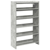 Shoe Rack Concrete Oak 60x25x100 cm Engineered Wood 859872
