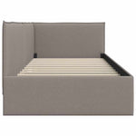 Corner Bed Frame with Headboard Taupe 90 x 190 cm Fabric 42016460