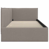 Corner Bed Frame with Headboard Taupe 90 x 190 cm Fabric 42016460