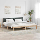 Bed frame Brown and dark grey 200 x 200 cm Solid pine wood 3394339