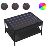 ZNTS Coffee Table with Infinity LED Black 70x50x38 cm 847702