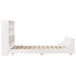 ZNTS Bed Frame without Mattress White 150x200 cm King Size Solid Wood Pine 3323687