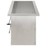 Garden Planter with LED 2 pcs Silver 30 x 100 x 30 cm 8008121
