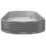 Garden Raised Bed Galvanised Steel 373x140x36 cm Grey 319034