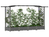 Raised Bed with Trellis and Roof Light Grey 207 x 40 x 126 cm 42032577