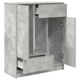 Sideboard with Drawers and Doors Concrete Grey 73x31x90 cm 861853