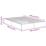 Ottoman Bed Frame Smoked Oak 193 x 120 x 25 cm Engineered Wood 3409289