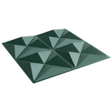 Wall Panels 24 pcs Origami Green 50 x 50 cm XPS Foam 42046070
