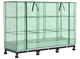 Garden Planter with Greenhouse Cover&Wheels 3 pcs White PP 3423065