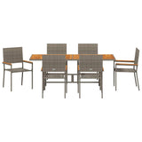 Garden Dining Set 7 pcs Grey Poly Rattan 3365431
