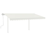 ZNTS Manual Retractable Awning with Posts 4x3.5 m Cream 3070017