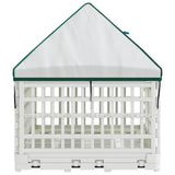 4 Panel Dog Playpen with Roof 122 x 106.5 x 82 cm Plastic White 42027216