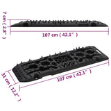 Traction Boards 2 pcs Black 107x31x7 cm Nylon 210771