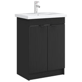 Bathroom under Sink Cabinet Black 78.5 x 37.5 x 81 cm 890105