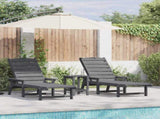 Sun Lounger Reclining 3 pcs Light Grey Polyethylene 3335857
