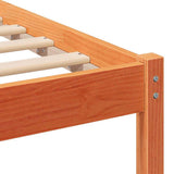 Bed Frame with Headboard Wax Brown 200 x 200 cm Solid Pine Wood 872220