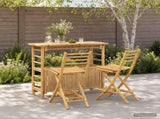 Outdoor Bar Table and Stools 3 pcs Natural Bamboo 3469656