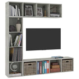 3 Piece Book/TV Cabinet Set Concrete Grey 180x30x180 cm 278792