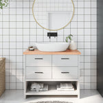 Bathroom Countertop Light Brown 100x30xcm Treated Solid Wood 3156126
