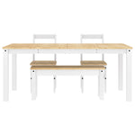 ZNTS 4 Piece Dining Set Panama White Solid Wood Pine 3345187