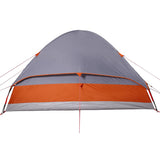 Camping Tent Dome 4-Person Grey and Orange Waterproof 94779