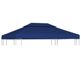 2-Tier Gazebo Top Cover 310 g/m 4x3 m Blue 44759