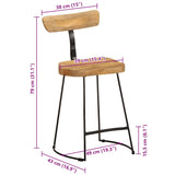 Bar Stools 2 pcs 49x43x79 cm Solid Wood Mango 4013523