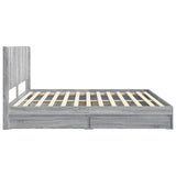 Bed Frame with Storage and Headboard Grey Sonoma 180 x 200 cm 3414006