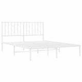 Metal Bed Frame without Mattress with Headboard White 135x190cm 374485