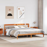 Bed Frame with Headboard without Mattress Wax Brown 200x200 cm 3306563