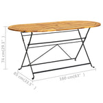 9 Piece Folding Outdoor Dining Set Solid Acacia Wood 3058158