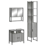 3 Piece Bathroom Furniture Set Grey Sonoma Engineered Wood 3214678