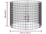 Circular Gabion Pole Galvanised Steel 100x100 cm 152018