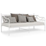 Sofa Bed Frame White Powder-Coated Metal 90x200 cm 324762