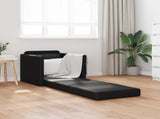 Folding Sofa Bed Black 74 x 77 x 81 cm Faux Leather 42030492