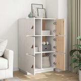 ZNTS Highboard White 67x40x108.5 cm Solid Wood Pine 820173
