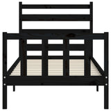 Bed Frame without Mattress Black 100x200 cm Solid Wood Pine 3192030