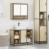 ZNTS 2 Piece Bathroom Furniture Set Sonoma Oak Engineered Wood 3300941