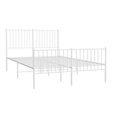 Metal Bed Frame without Mattress with Footboard White 140x190cm 350949