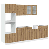 7 Piece Kitchen Cabinet Set Lyon Artisan Oak Engineered Wood 3328572