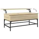 Coffee Table Sonoma Oak 100x50x45 cm Engineered Wood and Metal 845397