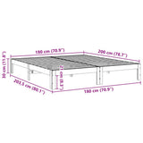 Bed Frame without Mattress 180x200 cm Super King Solid Wood Pine 859223