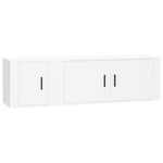 2 Piece TV Cabinet Set White Engineered Wood 3188422