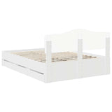 Bed Frame with Drawer White 140 x 190 cm Engineer Wood 3413005